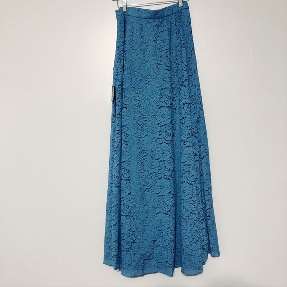 NWT Lulu's Lifetime Memories Lace Slate Blue Maxi Dress‎ Skirt Set - Picture 11 of 11
